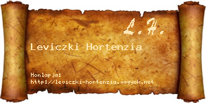 Leviczki Hortenzia névjegykártya